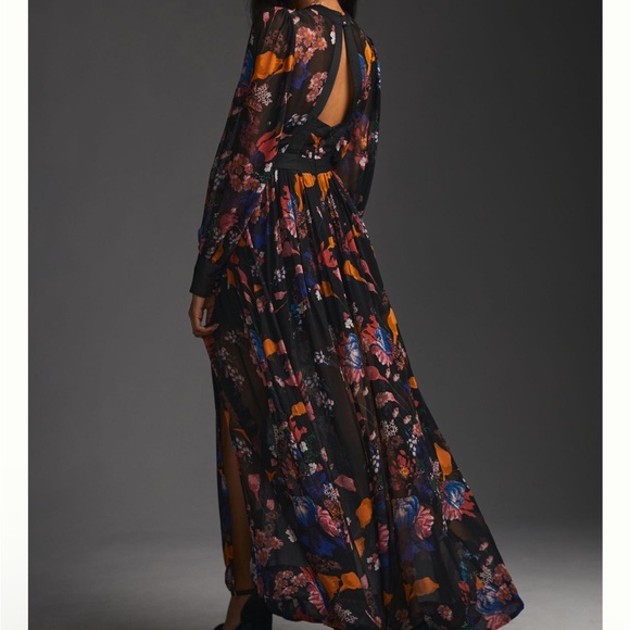 Maeve Deep-V Printed Maxi Dress Anthropologie - Picture 2 of 9